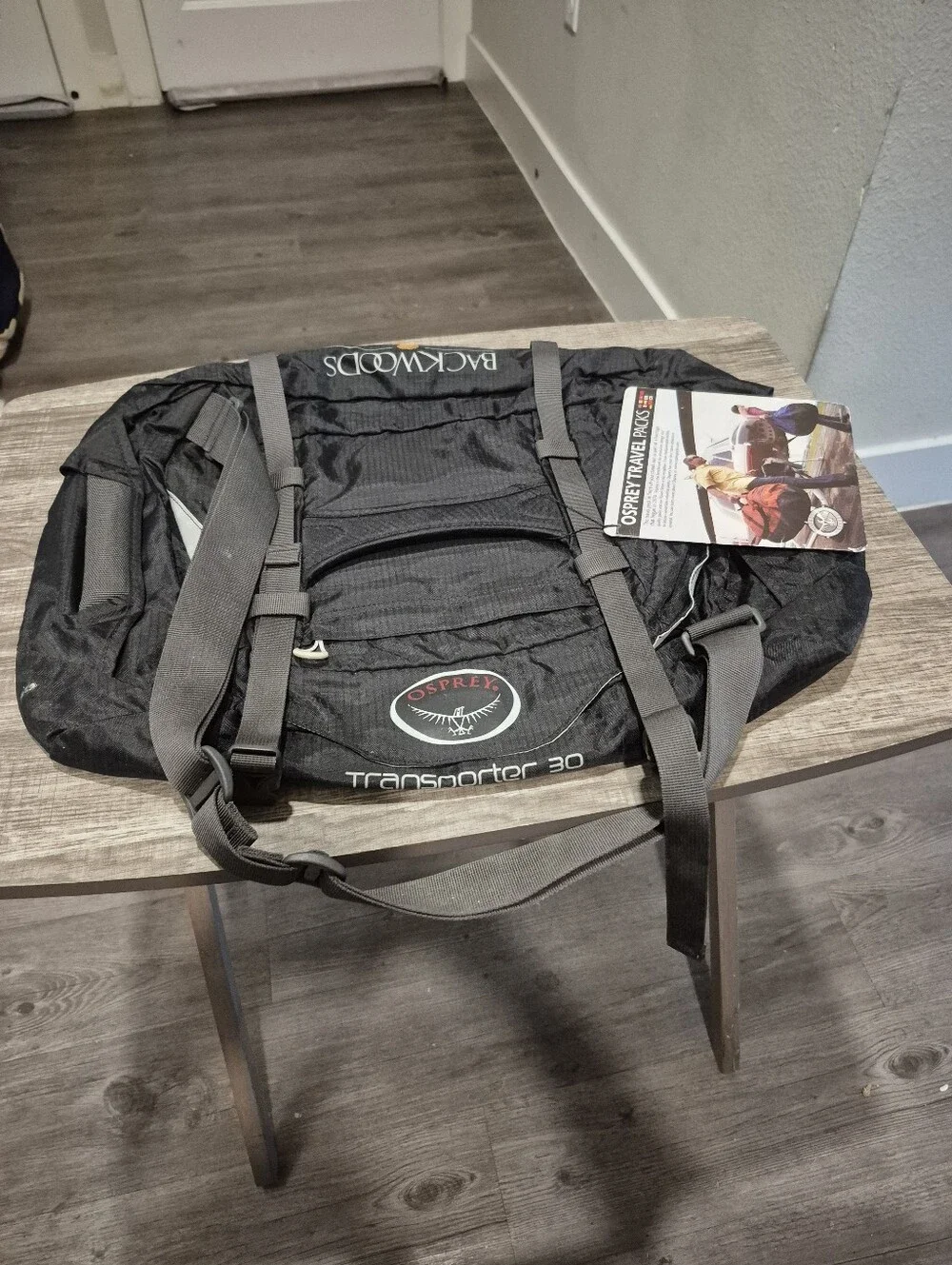Osprey Transporter 30 Duffel Bag 30L Black Backwoods NWT New w Tags